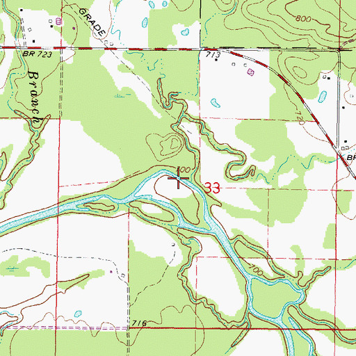 Topographic Map of Pope Creek, OK