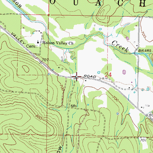 Topographic Map of Redbank Hollow, OK