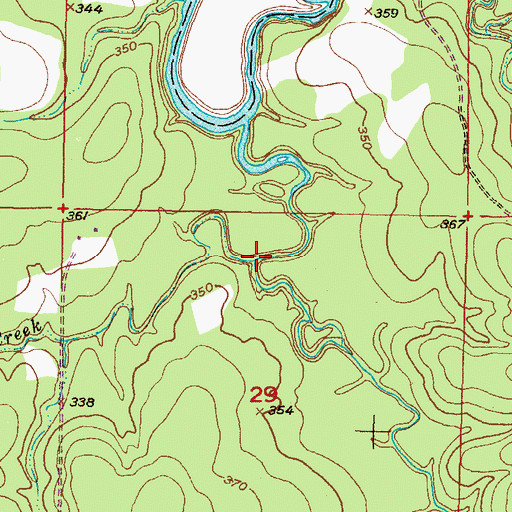 Topographic Map of Rock Creek, OK