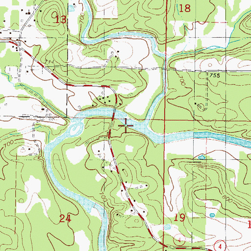 Topographic Map of Rock Creek, OK
