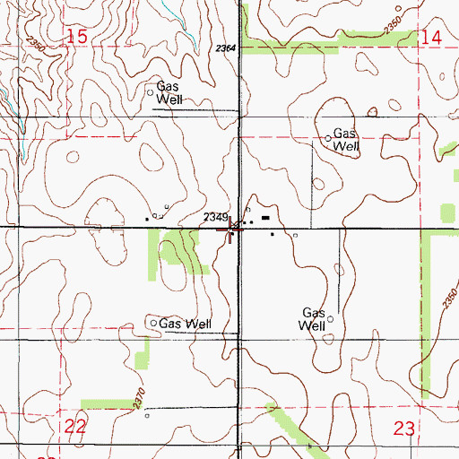 Topographic Map of Rosehill, OK