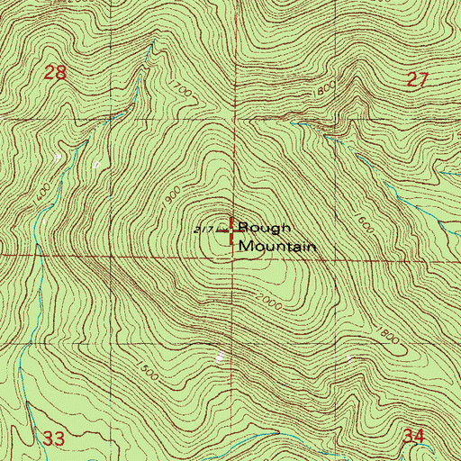Topographic Map of Rough Mountain, OK