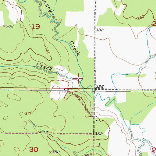 Topographic Map of Sandy Creek, OK