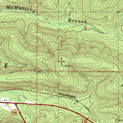 Topographic Map of Shawnee Ridges, OK