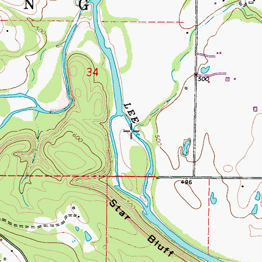Topographic Map of Short Branch, OK