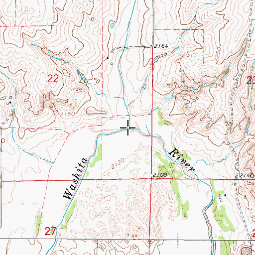 Topographic Map of Spring Creek, OK