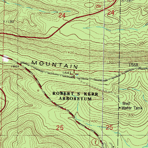 Topographic Map of Spring Mountain, OK
