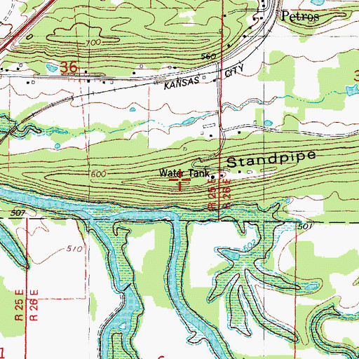 Topographic Map of Standpipe Hill, OK