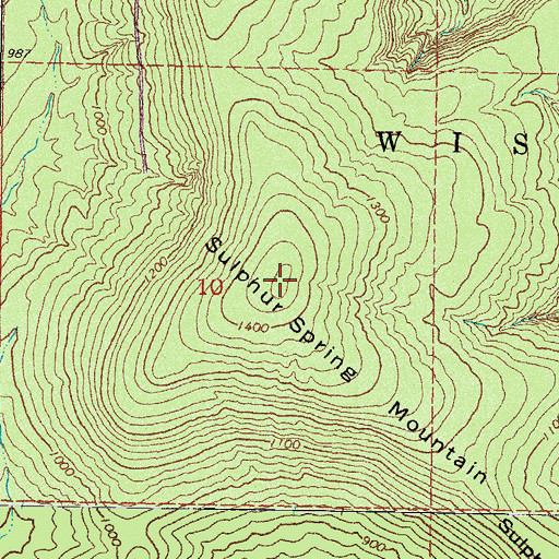 Topographic Map of Sulphur Spring Mountain, OK