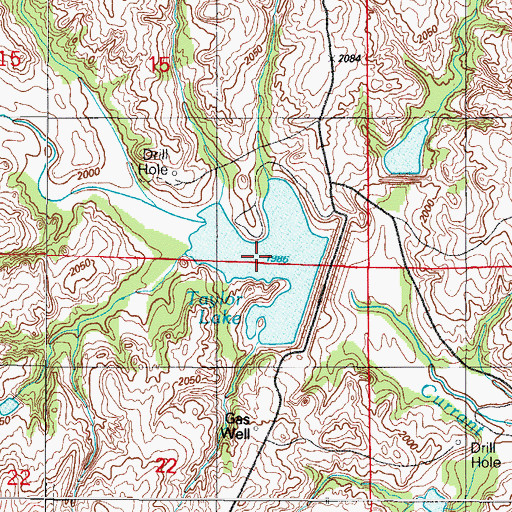Topographic Map of Taylor Lake, OK