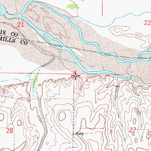 Topographic Map of Trail Branch, OK