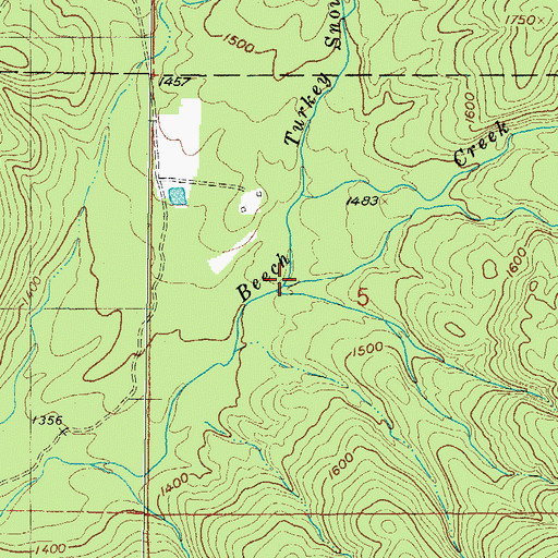 Topographic Map of Turkey Snout Creek, OK