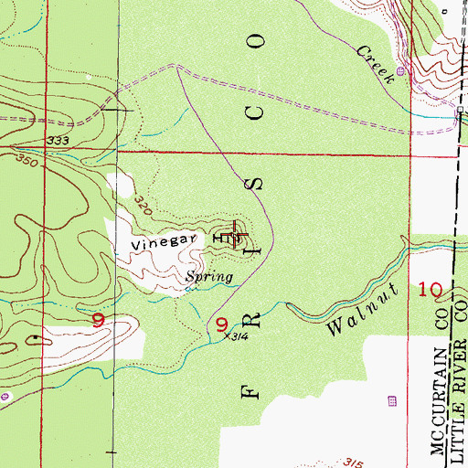 Topographic Map of Vinegar Hill, OK