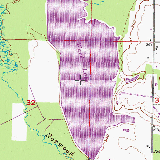 Topographic Map of Ward Lake, OK