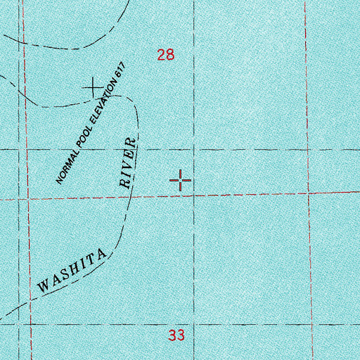 Topographic Map of Washita River, OK