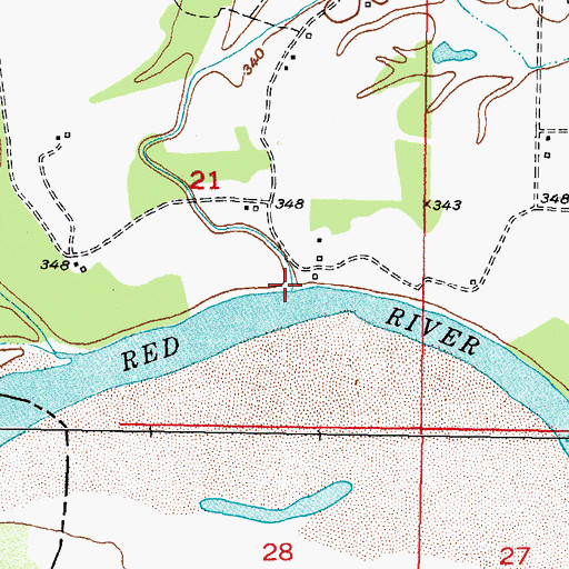 Topographic Map of Waterfall Creek, OK