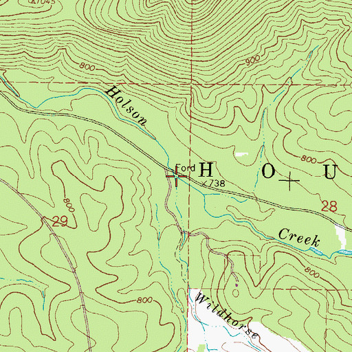 Topographic Map of Wildhorse Creek, OK