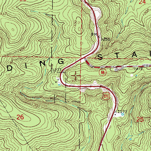 Topographic Map of Talihina Visitor Information Station, OK