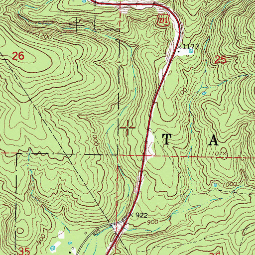 Topographic Map of Talimena State Park, OK