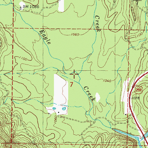Topographic Map of Saddle Rock Creek, OK