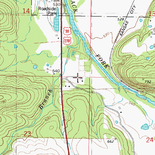 Topographic Map of Choctaw Work Center, OK