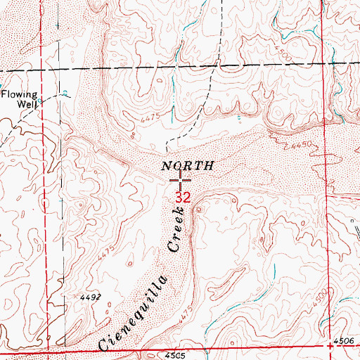 Topographic Map of Cienequilla Creek, OK