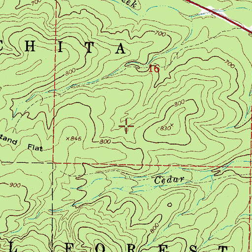 Topographic Map of Boardstand Trail, OK