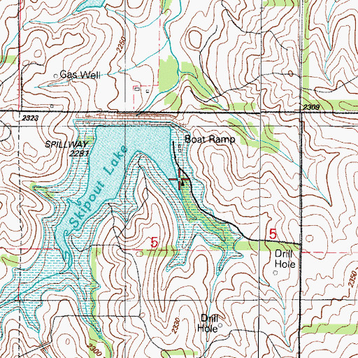 Topographic Map of Skipout Campground, OK