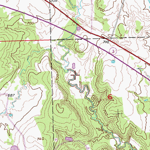 Topographic Map of Coal County, OK