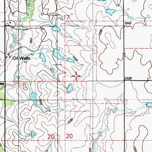 Topographic Map of Cotton County, OK