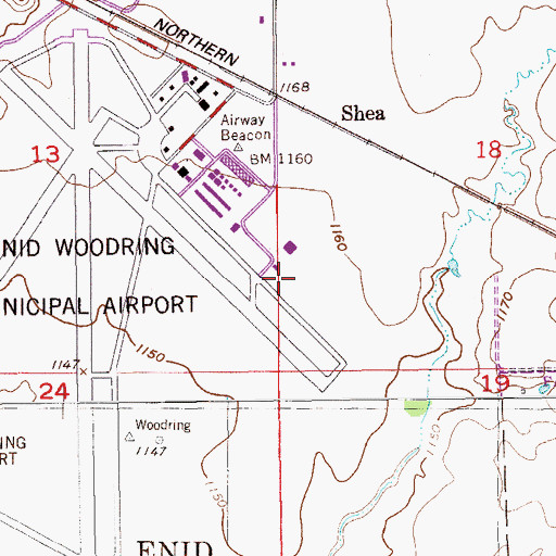 Topographic Map of Garfield County, OK