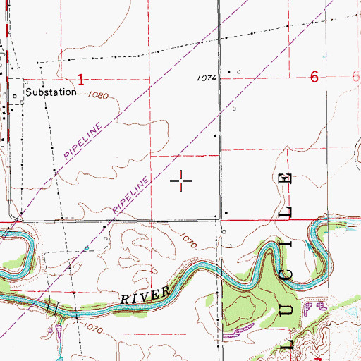 Topographic Map of Grady County, OK