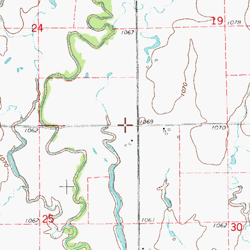 Topographic Map of Grant County, OK