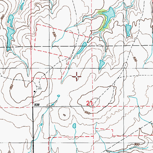 Topographic Map of Jefferson County, OK