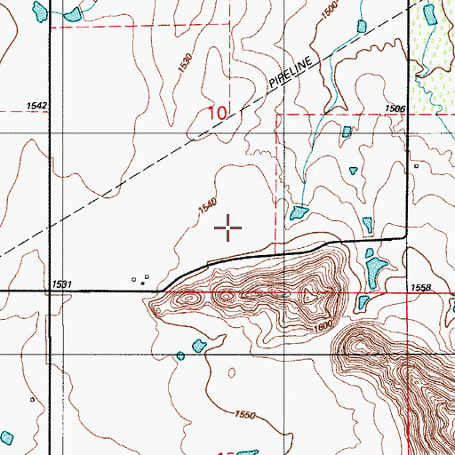 Topographic Map of Kiowa County, OK
