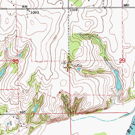 Topographic Map of Logan County, OK