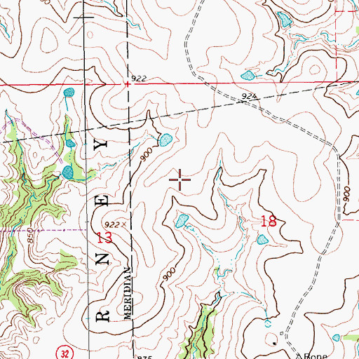 Topographic Map of Love County, OK