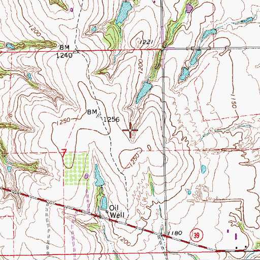 Topographic Map of McClain County, OK
