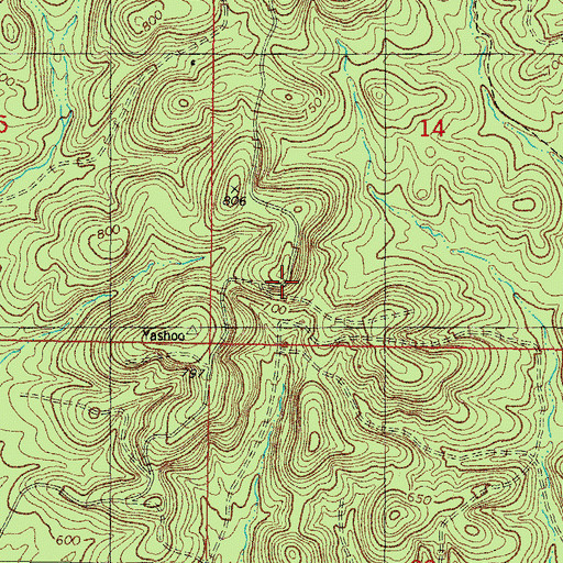 Topographic Map of McCurtain County, OK
