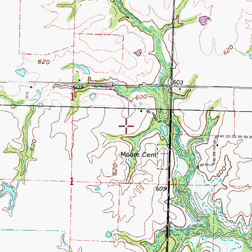 Topographic Map of McIntosh County, OK