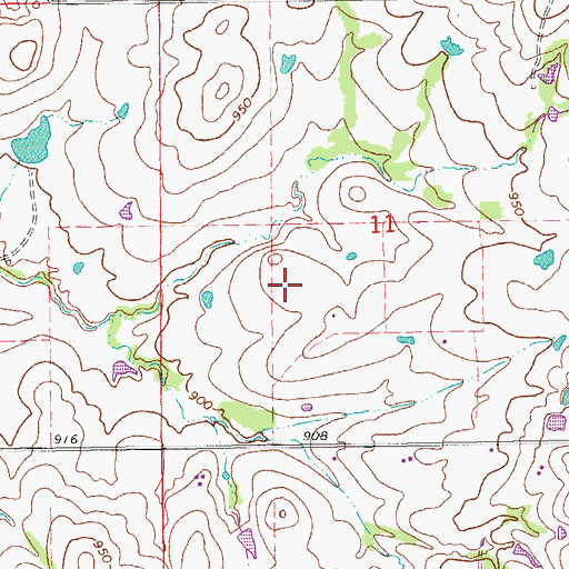Topographic Map of Murray County, OK