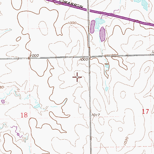 Topographic Map of Noble County, OK