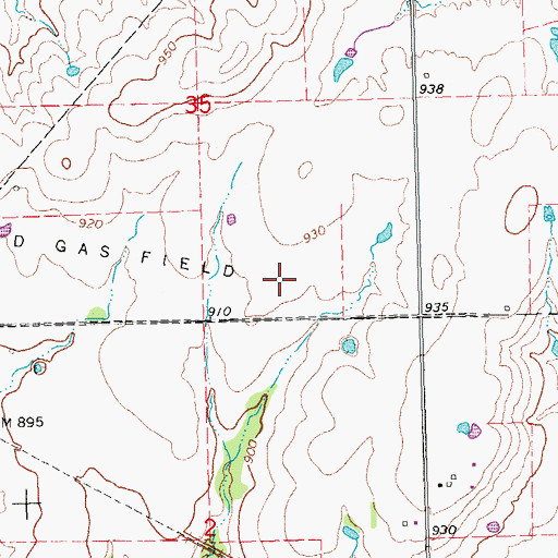 Topographic Map of Okfuskee County, OK