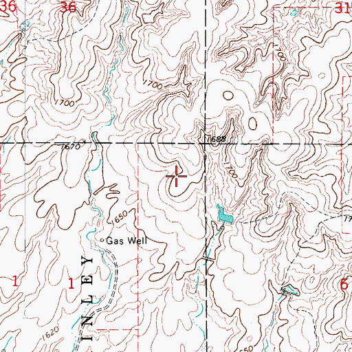 Topographic Map of Woods County, OK