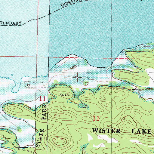Topographic Map of Wister State Park, OK