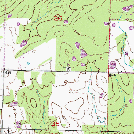 Topographic Map of North Nelson School, OK