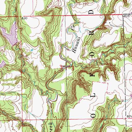 Topographic Map of Hauani Creek, OK
