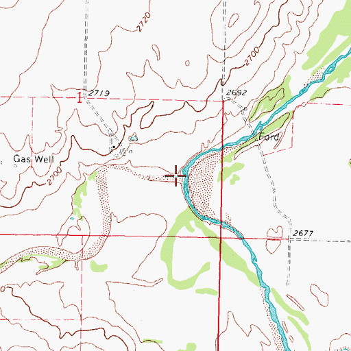 Topographic Map of Hackberry Creek, OK