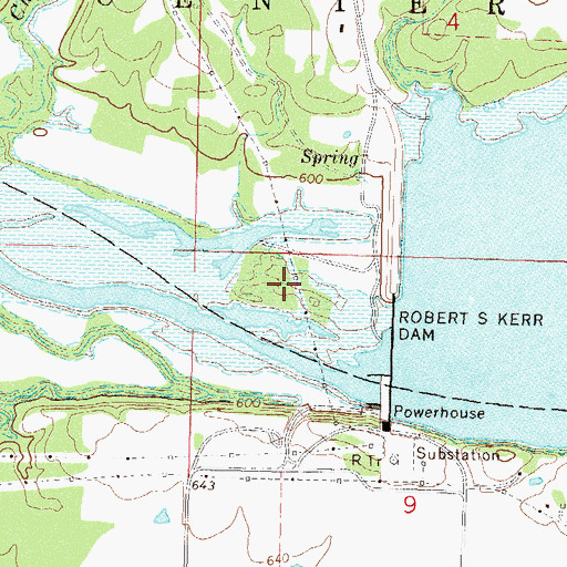 Topographic Map of Lake Hudson, OK