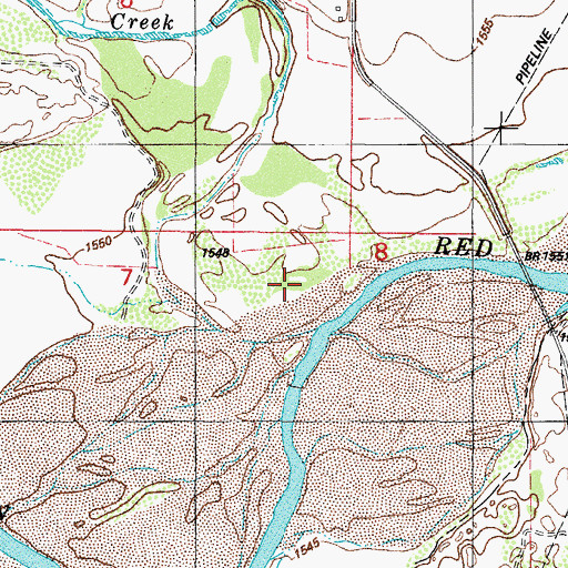 Topographic Map of Prairie Dog Town Fork Red River, OK